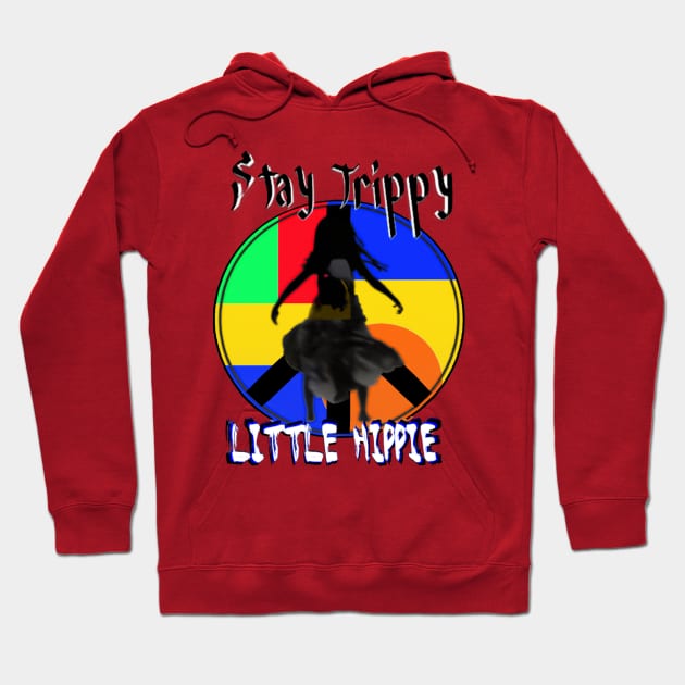 Stay trippy little hippie - Colorful take on the peace sign Hoodie by Trippy Critters